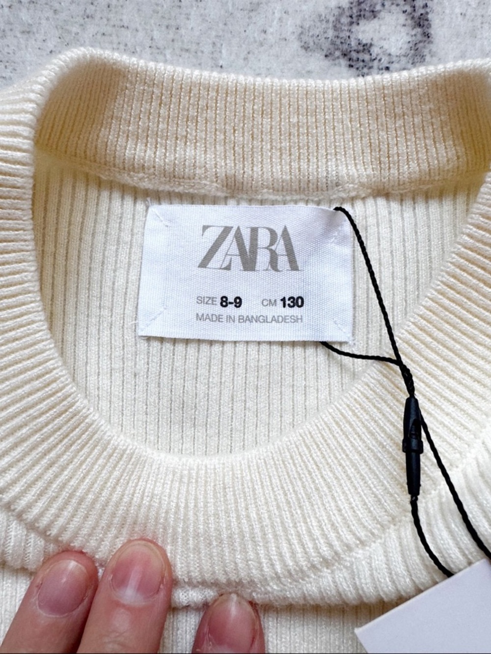 NWT zara ribbed knit ivory dress tunic 8-9 yo girls kids - Picture 3 of 3